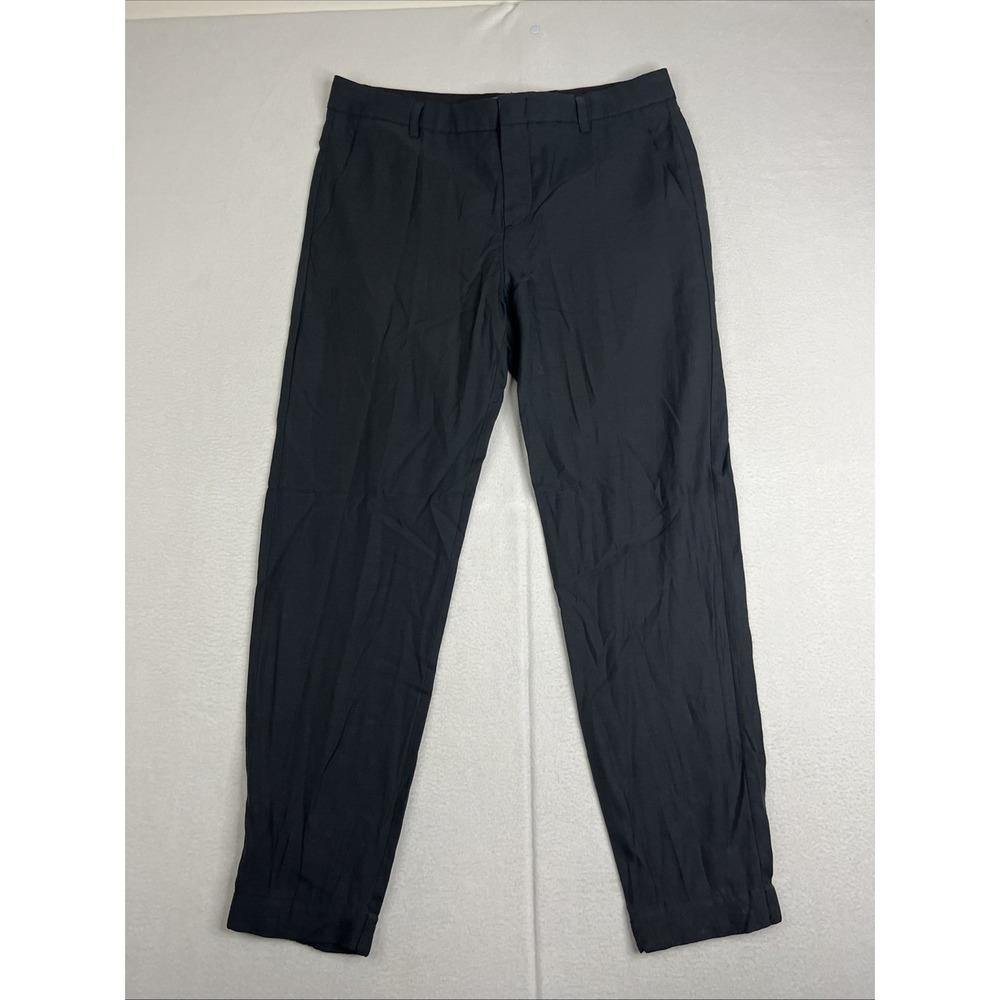 Vince Black Cupro Blend Woven Jogger Pants Tapered Ankle Size 6 V146320738